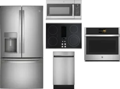 5 Piece Package Includes Refrigerator, Cooktop, Wall Oven, Microwave And Dishwasher